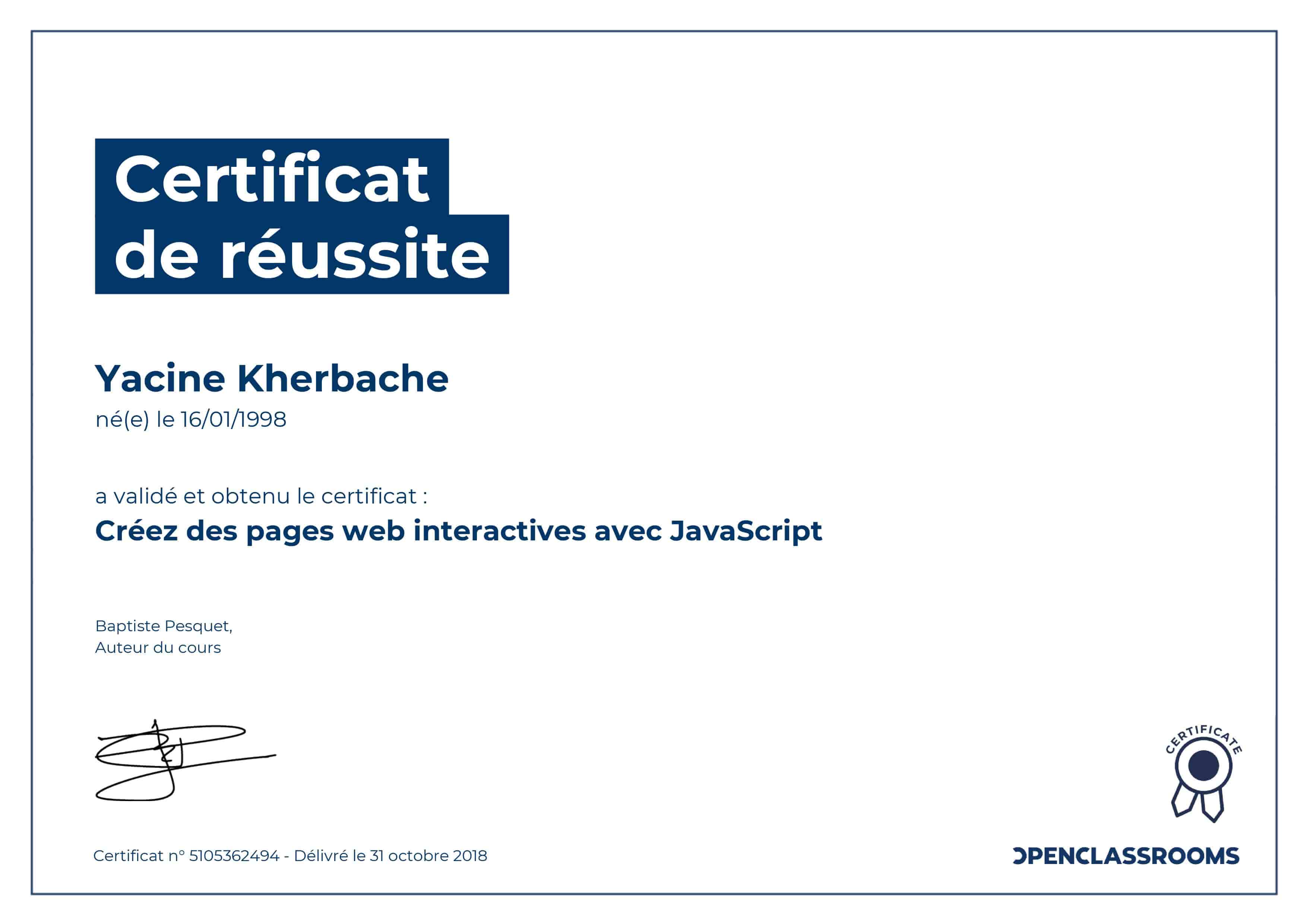 diplomes kherbache yacine